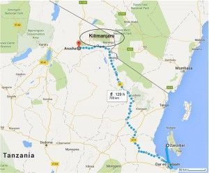 Trayecto hasta Arusha