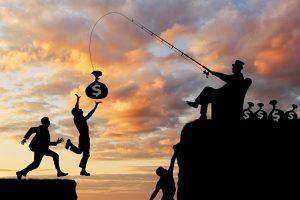 Sistema económico actual. La élite controla a los peones con el dinero.