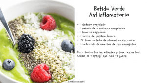 Dieta antiinflamatoria. Receta batido verde