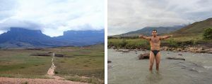 Trekking al monte Roraima vistas y baño el primer día.