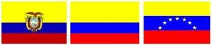 Banderas de Ecuador, Colombia y Venezuela