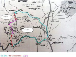 Mapa del bucle de Quilotoa