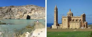 Inland Sea y Basílica de Ta'Pinu, en Gozo (Malta)