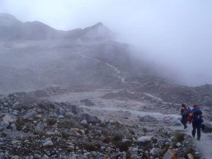 Iniciando el ascenso al Huayna Potosí